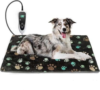 Dog Heating Pad 32x20in Waterproof Pet Heating Pad for Dogs Smart Thermostat Switch