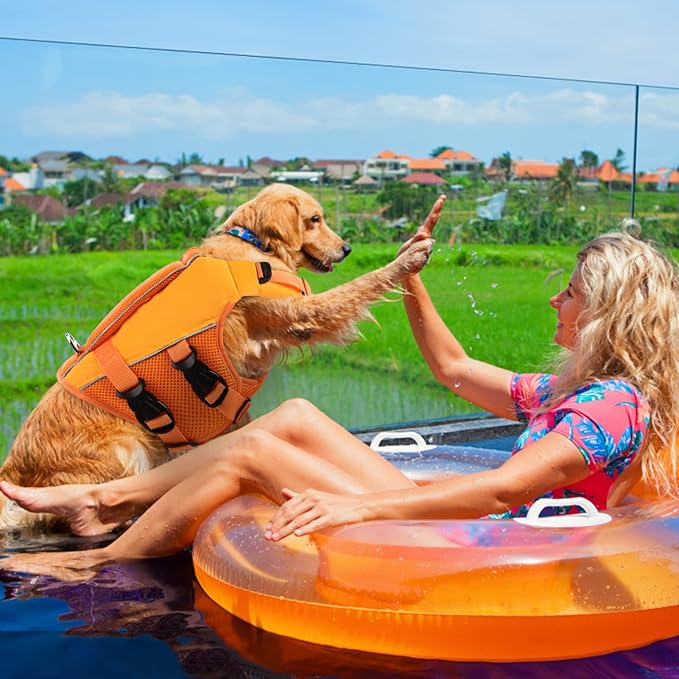 ASENKU Dog Life Jacket with Rescue Handle