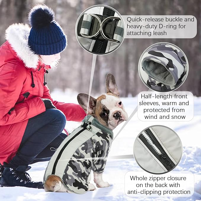 IDOMIK Warm Dog Coats with Harness 3XL