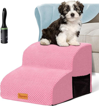 Topmart High Density Foam Pet Steps 2 Tiers 11.8" High,Non-Slip