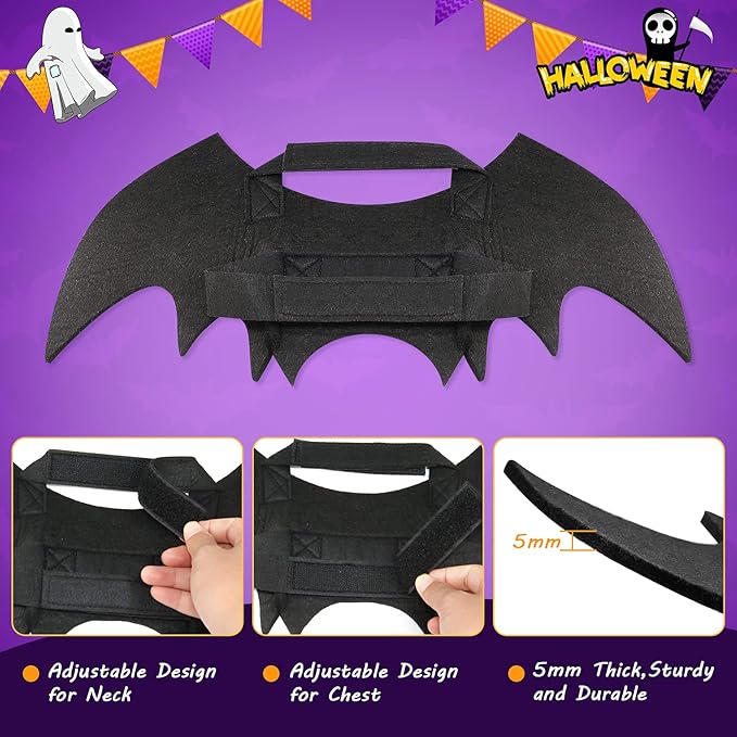 Rypet Dog Bat Costume - Halloween Pet Costume Bat Wings Cosplay Dog Costume Cat Costume for Party M