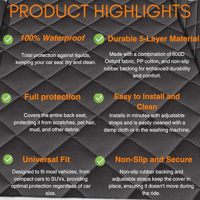 Dog Car Seat Cover for Pet- Dogs Hammock