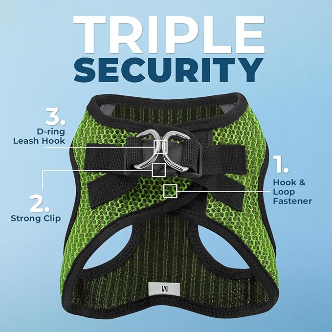 Voyager Step-in Air Dog Harness - All Weather Mesh Step in Vest Harness for Small and Medium Dogs and Cats by Best Pet Supplies - Harness (Lime Green 2-Tone), L (Chest: 18-20.5")