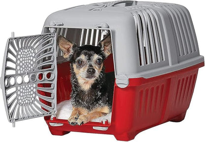 MidWest Homes for Pets Spree Travel Pet Carrier, Red | Hard-Sided Pet Kennel Ideal for Toy Dog Breeds, Small Cats & Small Animals | Dog Carrier Measures 19.1L x 12.5 W x 13H - Inches