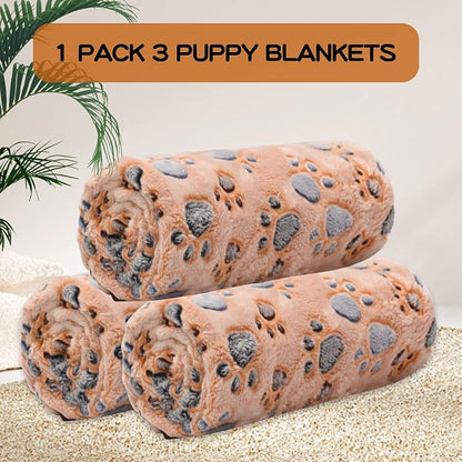 Dog Blankets for Medium Dogs 3 Pack 41" x 31",Cute Paw