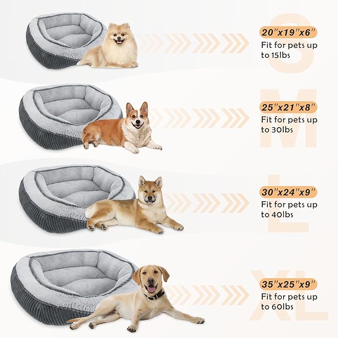 SIWA MARY Dog Beds for Small Medium Large Dogs & Cats. Washable Pet Bed