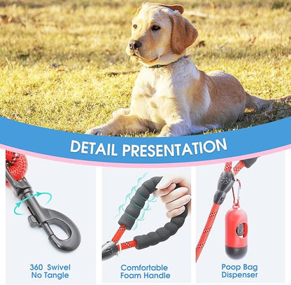 BAAPET 2/4/5/6 FT Dog Leash with Comfortable Padded Handle and Highly Reflective Threads for Small Medium and Large Dogs (4FT-1/2''