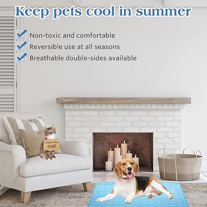 Pet Cooling Bed Mats Dog Cooling Mat Washable Comfort Breathable for Dogs and Cats Indoor Outdoor 59.05 * 39.37Inch)