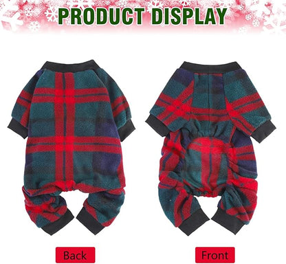 SCENEREAL Dog Pajamas for Small to Large Dogs Soft Pet Sweater Clothes Warm Puppy Onesie Outfits for Doggie Winter Christmas