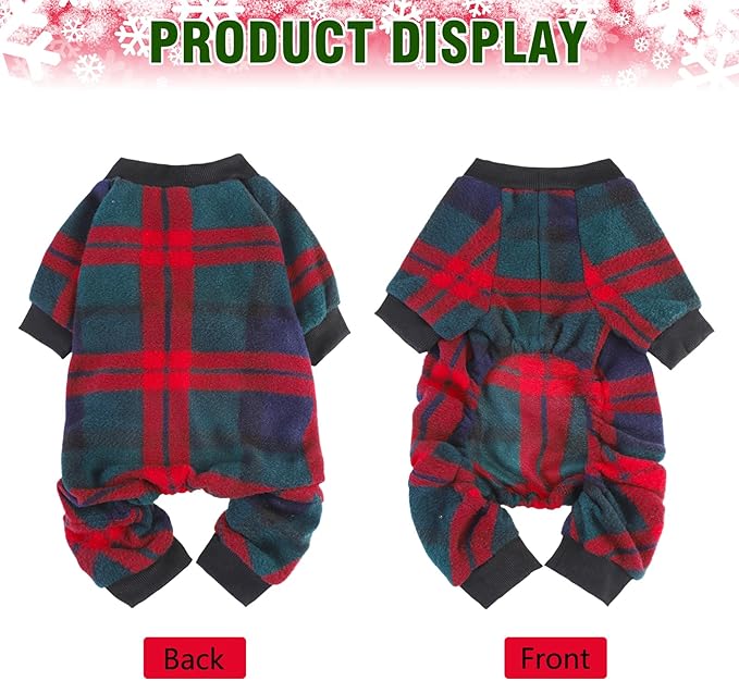 SCENEREAL Dog Pajamas for Small to Large Dogs Soft Pet Sweater Clothes Warm Puppy Onesie Outfits for Doggie Winter Christmas
