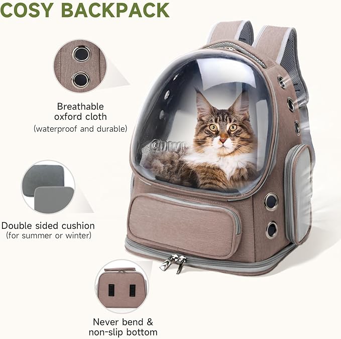 Cat Backpack Carrier 15lbs, Transparent