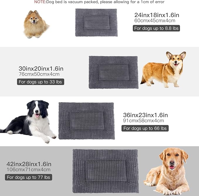 BVAGSS Dog Bed Mat XH079 (24''x18''x1.6'',Light