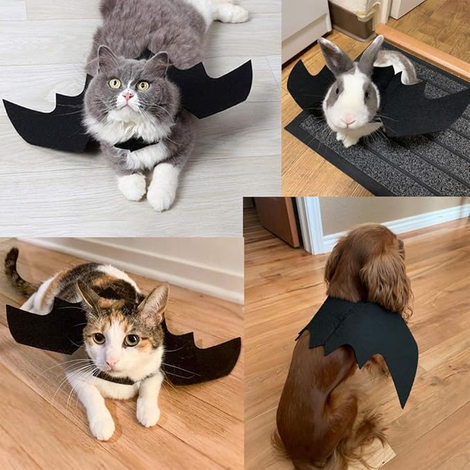 Cat Halloween Costume Bat Wings Pet Apparel Halloween Party Dress Up Accessories for Cat Small Dogs Puppy Kitty Kitten Boy or Girl