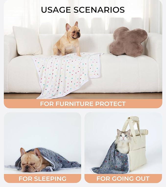 Luciphia 1 Pack 2 Pet Blankets for Dogs Cats Large(41x31 inch)