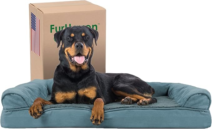 Furhaven Orthopedic Dog Bed for Large Dogs w/ Removable Bolsters & Washable Cover 95 lbs