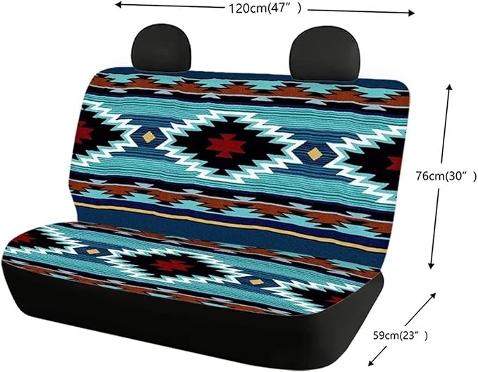WELLFLYHOM Aztec Print Universal Rear Split Bench Seat 2
