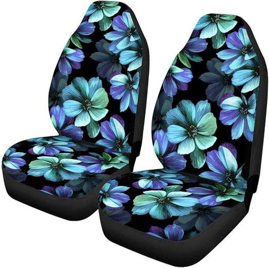 CLOHOMIN Hawaiian Hibiscus Print Car Seat Covers Front 2 Pack