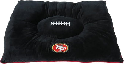 NFL PET Bed - San Francisco 49ers Soft & Cozy Plush Pillow Bed. - Football Dog Bed. Cuddle, Warm Sports Mattress Bed for Cats & Dogs