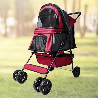 Pet Dog Stroller 4-Wheel Promenade