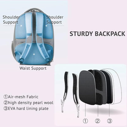 PETKIT Cat Backpack Carrier with Inbuilt Fan & Light, Airline-Approved Pet Backpack Bubble for Kitty Small Dog, Detachable Dog Backpack with Padded Strap for Travel, Hiking, Walking & Outdoor