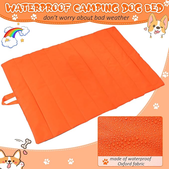 2 Pack Outdoor Dog Bed, Waterproof Camping Dog Bed Foldable Travel Pet Mat Odor Resistant Pet Cooling Pad with Storage Bag Easy to Clean and Machine Washable 28 x 40 Inch for Dog and Cat