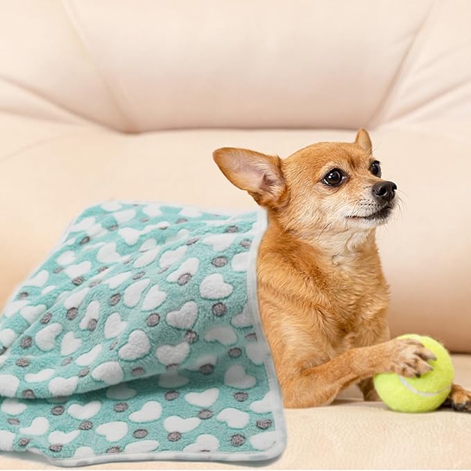 1 Pack 3 Puppy Blankets Super Soft Warm Sleep Mat Love Print Blanket Fluffy Fleece Pet Blanket Flannel Throw Dog Blankets for Small Dogs Puppy Dogs Fluffy Cats,Mix Love-Medium(29"x20")