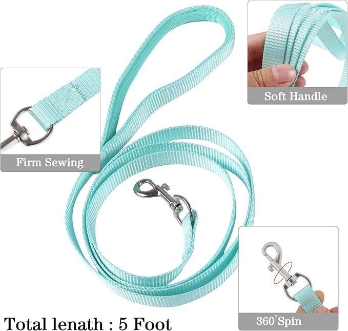 YIMEIS Dog Harness and Leash Set, No Pull Soft Mesh Pet Harness, Reflective Adjustable Puppy Vest for Small Medium Large Dogs, Cats (Tiffany Blue, Medium (Pack of 1)