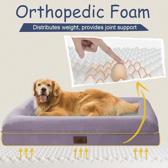 Orthopedic Washable Large Dog Bed: XXLarge Dog Bed Bolster Waterproof