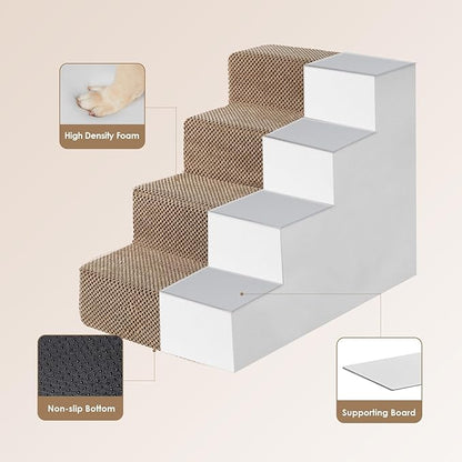 EHEYCIGA Dog Stairs for Bed 18”H 4-Step Dog