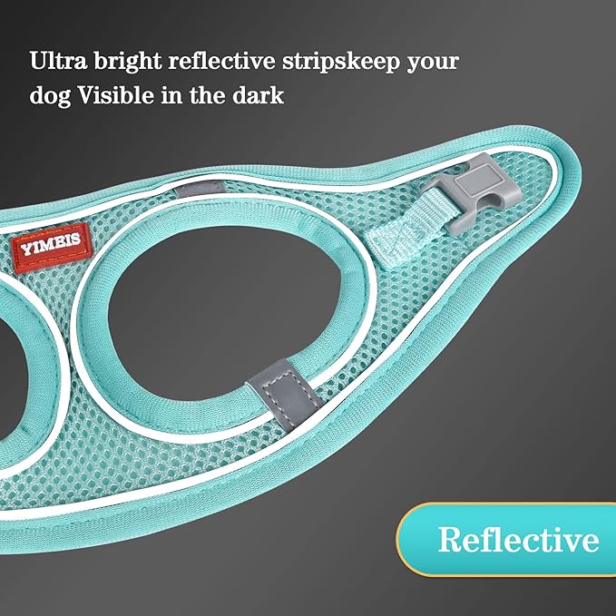 YIMEIS Dog Harness and Leash Set, No Pull Soft Mesh Pet Harness, Reflective Adjustable Puppy Vest for Small Medium Large Dogs, Cats (Tiffany Blue, Small (Pack of 1)