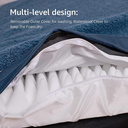 Orthopedic Dog Bed for Large Dogs Removable Bolsters & Washable Cover 65 lbs