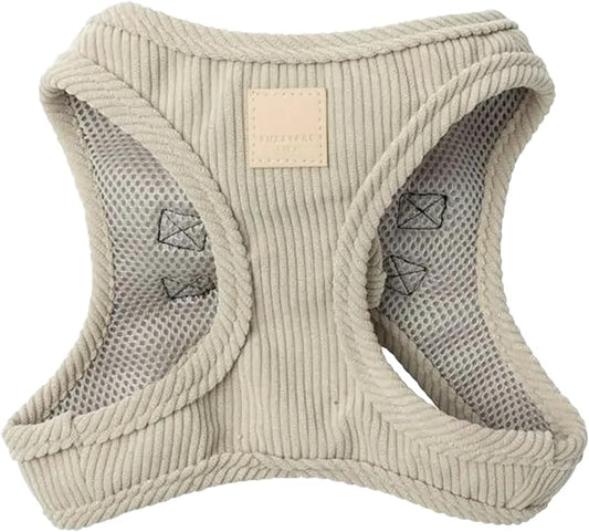 FuzzYard Life Corduroy Step in Dog Harness | Size M | Stylish Premium Corduroy Design in Sandstone Perfect for Everyday Walks