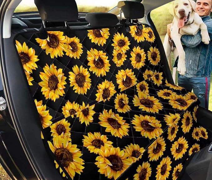 AFPANQZ Sunflower Print Dog Seat Cover for Cars