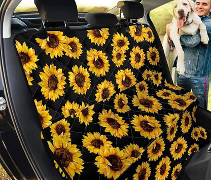 AFPANQZ Sunflower Print Dog Seat Cover for Cars