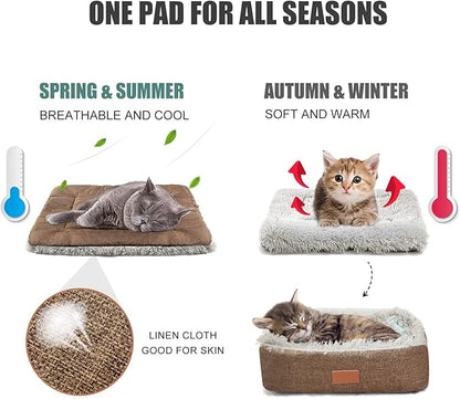 Cat Bed Small Dog Bed Self Warming Cat 24''X20'' (Khaki)