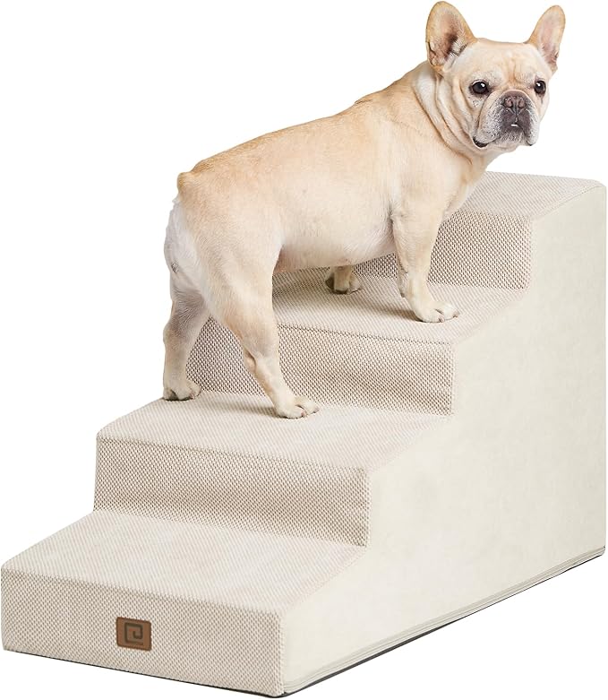 EHEYCIGA Dog Stairs for Small Dog 19.7”H 4-Step Slope