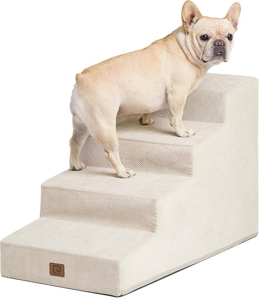 EHEYCIGA Dog Stairs for Small Dog 19.7”H 4-Step Slope