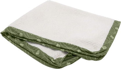 Furhaven Replacement Dog Bed Cover Sherpa & Flannel Paw Print Mattress, Machine Washable - Jade Green, Small