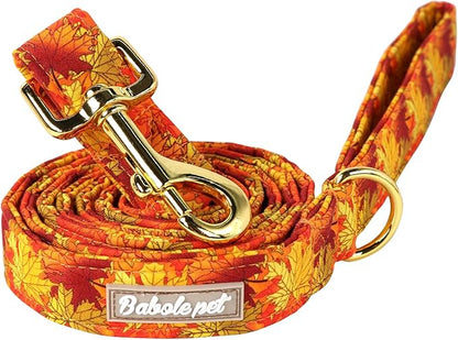 Autumn Dog Leash Durable Handmade Orange Gold Maple 120cm