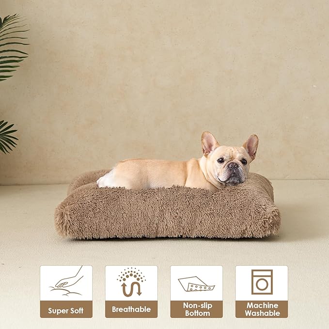 EHEYCIGA Fluffy Dog Crate Bed for Medium Dogs