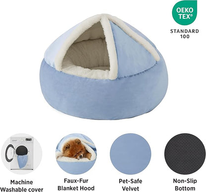 Lesure Medium Dog Bed with Cover Cave 26"