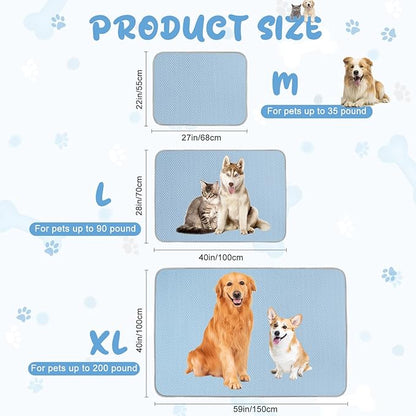 Summer Dog Cooling Mat Washable Ice Silk Self Cool Pad for Small Medium Large Dogs and Cats 40x28in)