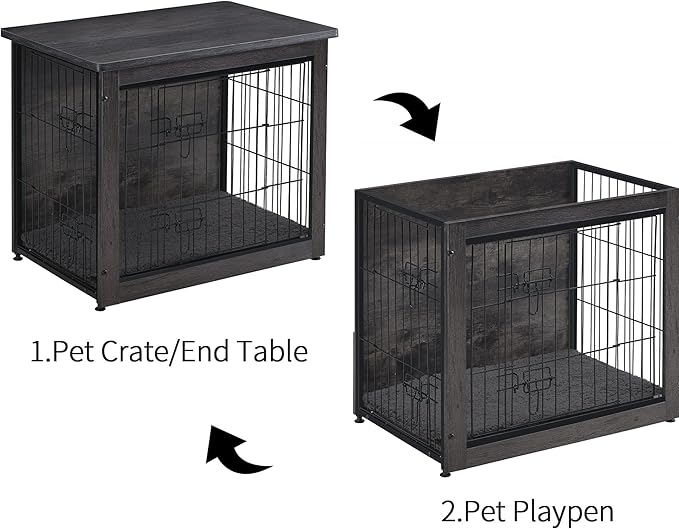 DWANTON Dog Crate Furniture with Cushion 32.5" L,