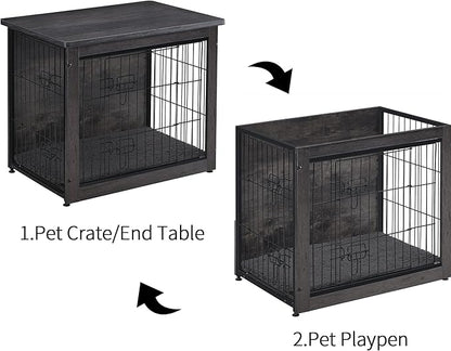 DWANTON Dog Crate Furniture with Cushion 32.5" L,