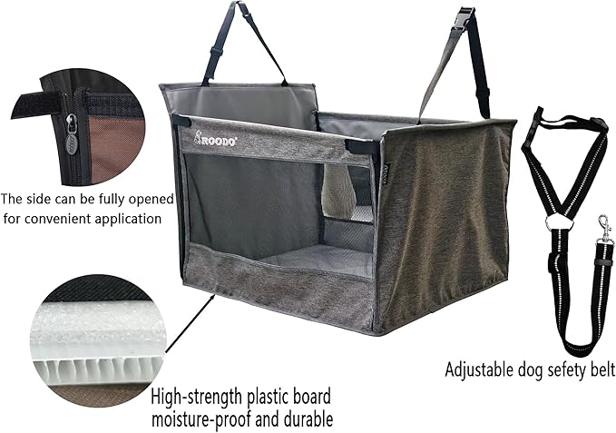 ROODO Dog Car Seat for Large Medium Dogs