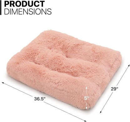 MoNiBloom 36.5"x29"x5" Dog Beds for Medium Size Dogs Machine-Washable Long Plush Pet Beds Warming Cozy Soft Bed for Dogs and Cat