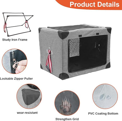 Collapsible Soft Dog Crate 25.6 x 17.7 Inch