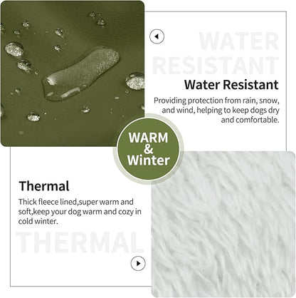 IECOii Dog Coat with Harness Built in -Green