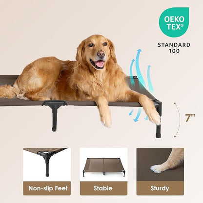 EHEYCIGA 44 Inch Elevated Dog Cot Beds for Large Dogs