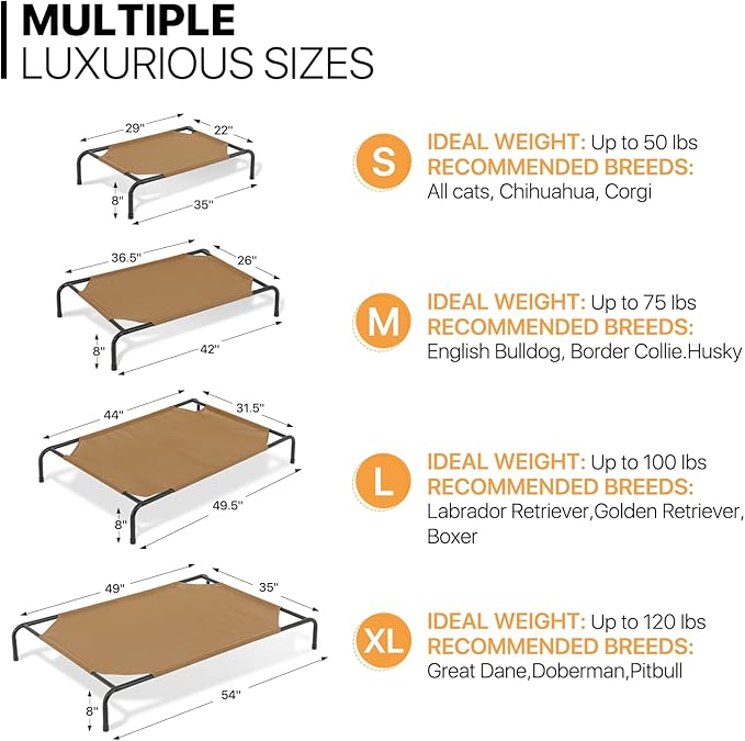 MoNiBloom Elevated Dog Bed for Large Dogs 54 Inches